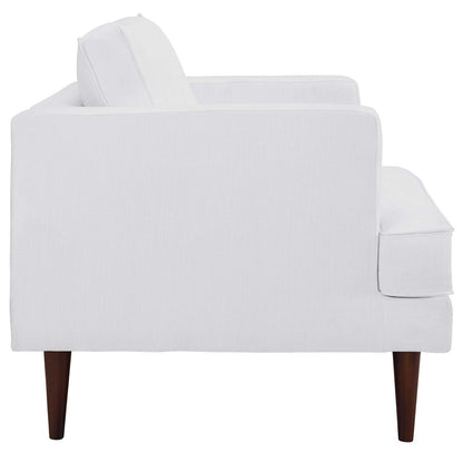 Agile Upholstered Fabric Armchair, Fabric, White 14089