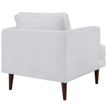 Agile Upholstered Fabric Armchair, Fabric, White 14089