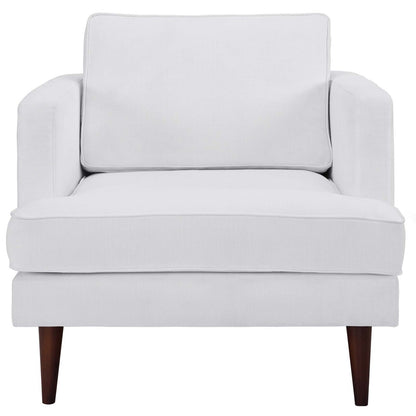 Agile Upholstered Fabric Armchair, Fabric, White 14089