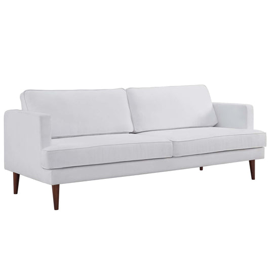 Agile Upholstered Fabric Sofa, Fabric, White 14097