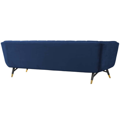 Adept Upholstered Velvet Sofa, Velvet Fabric, Navy Blue 14104