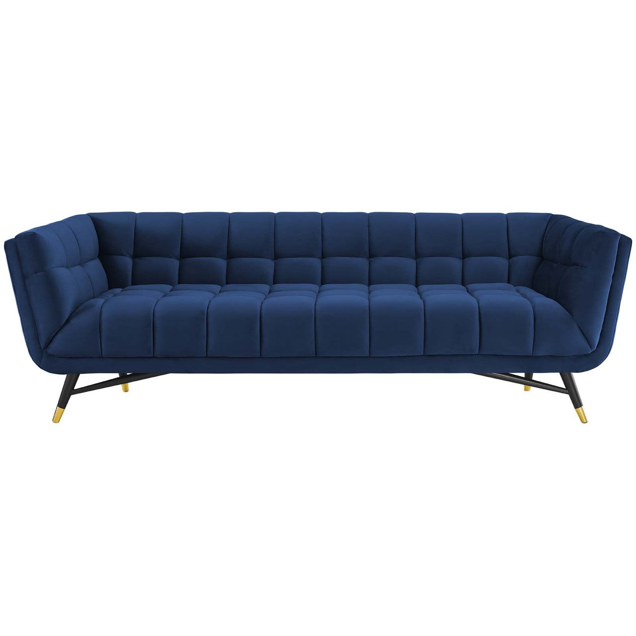 Adept Upholstered Velvet Sofa, Velvet Fabric, Navy Blue 14104