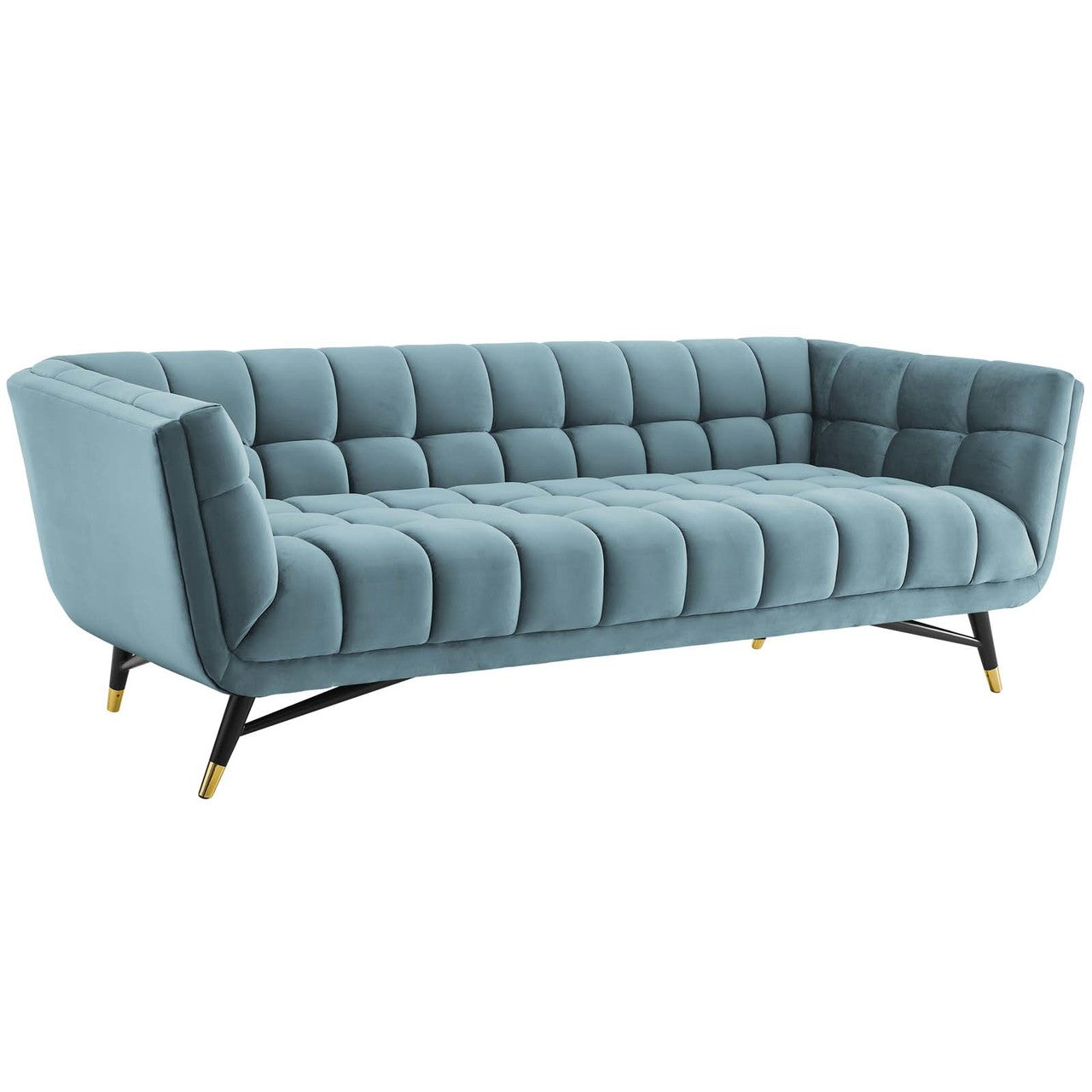 Adept Upholstered Velvet Sofa, Velvet Fabric, Blue 14105