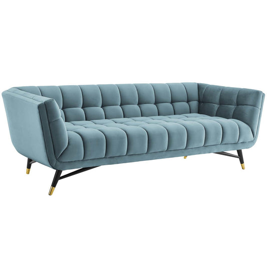 Adept Upholstered Velvet Sofa, Velvet Fabric, Blue 14105