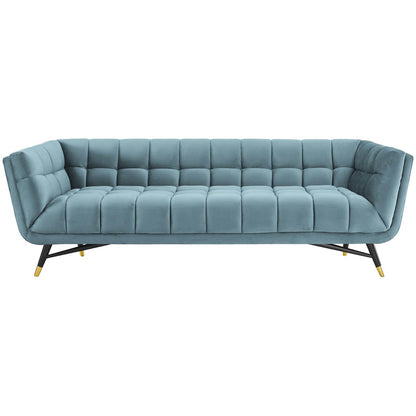 Adept Upholstered Velvet Sofa, Velvet Fabric, Blue 14105