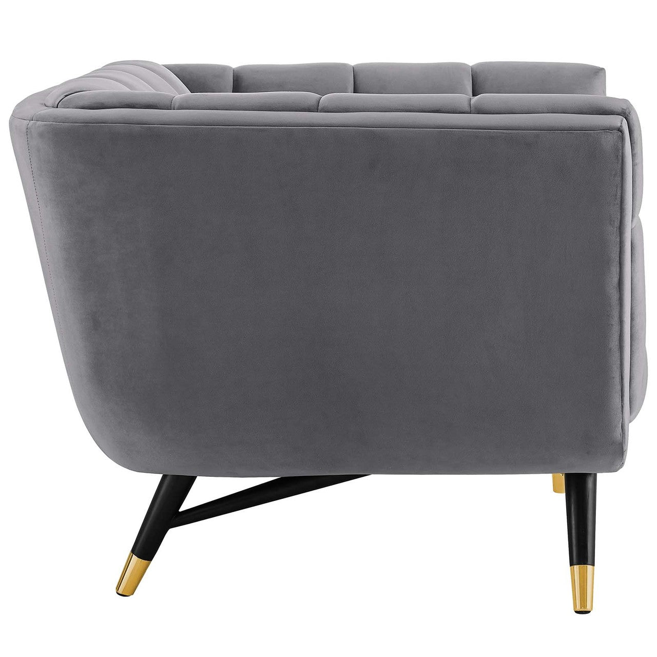 Adept Upholstered Velvet Armchair, Velvet Fabric, Grey Gray 14106
