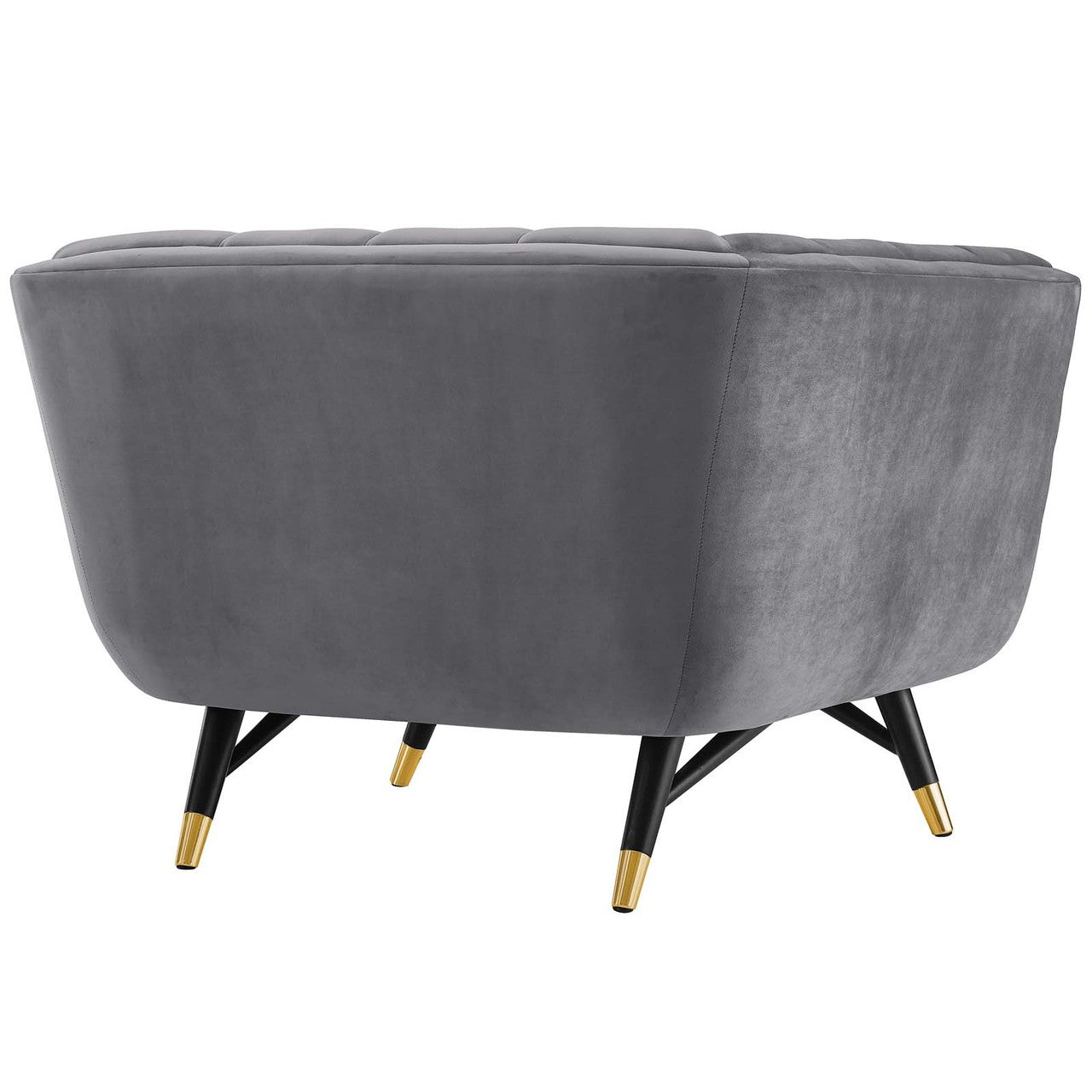Adept Upholstered Velvet Armchair, Velvet Fabric, Grey Gray 14106