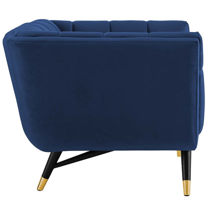 Adept Upholstered Velvet Armchair, Velvet Fabric, Navy Blue 14108