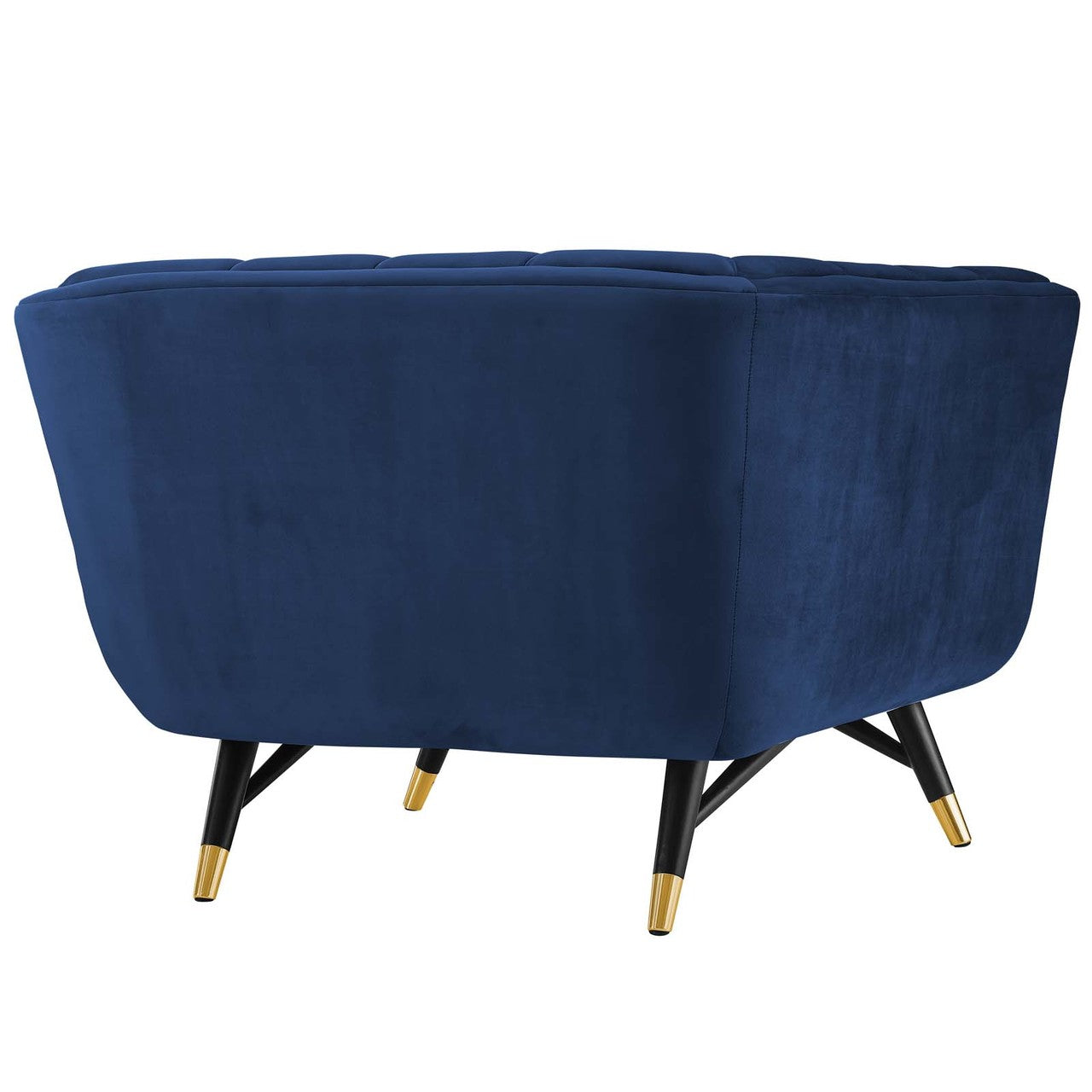 Adept Upholstered Velvet Armchair, Velvet Fabric, Navy Blue 14108