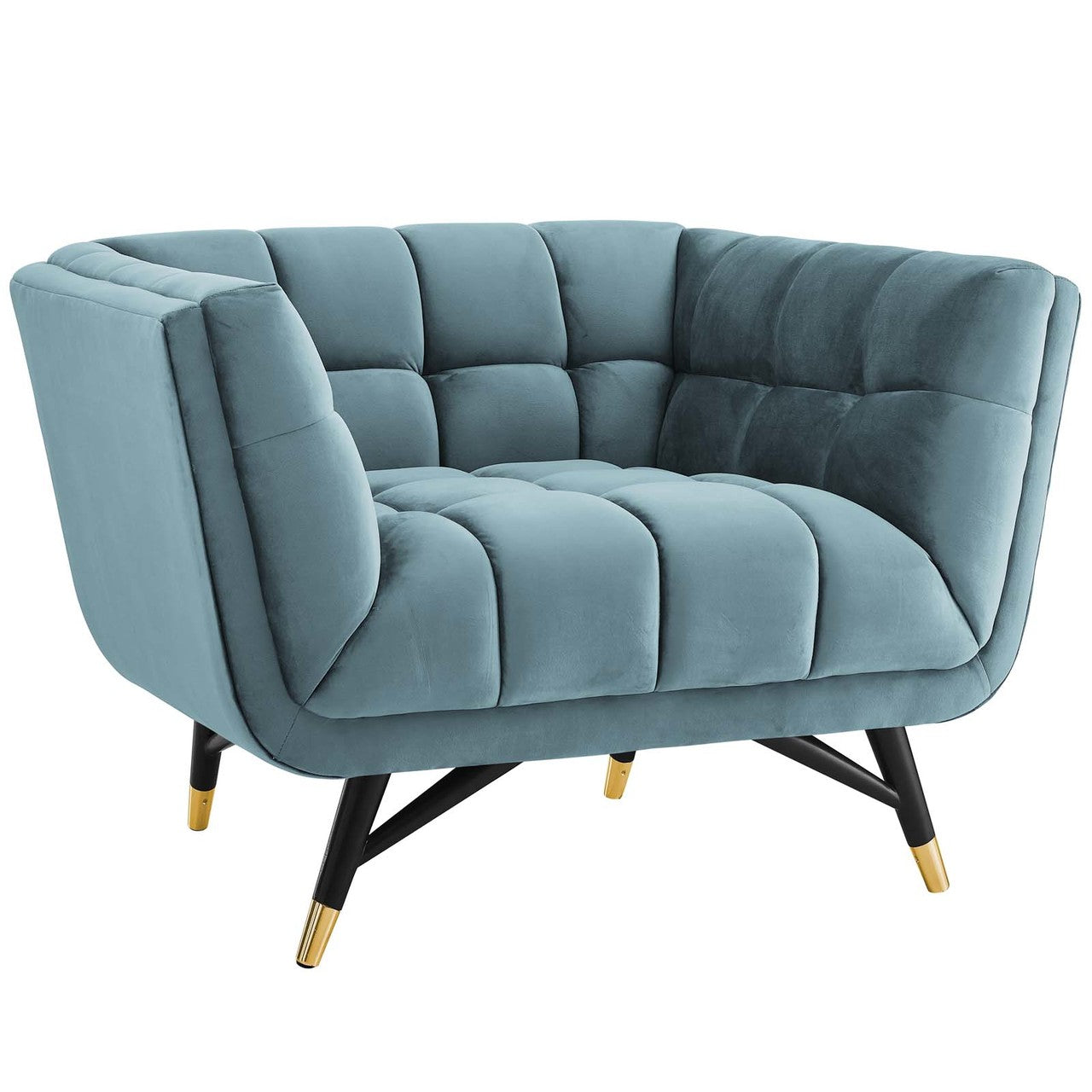 Adept Upholstered Velvet Armchair, Velvet Fabric, Blue 14109