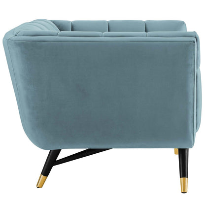 Adept Upholstered Velvet Armchair, Velvet Fabric, Blue 14109