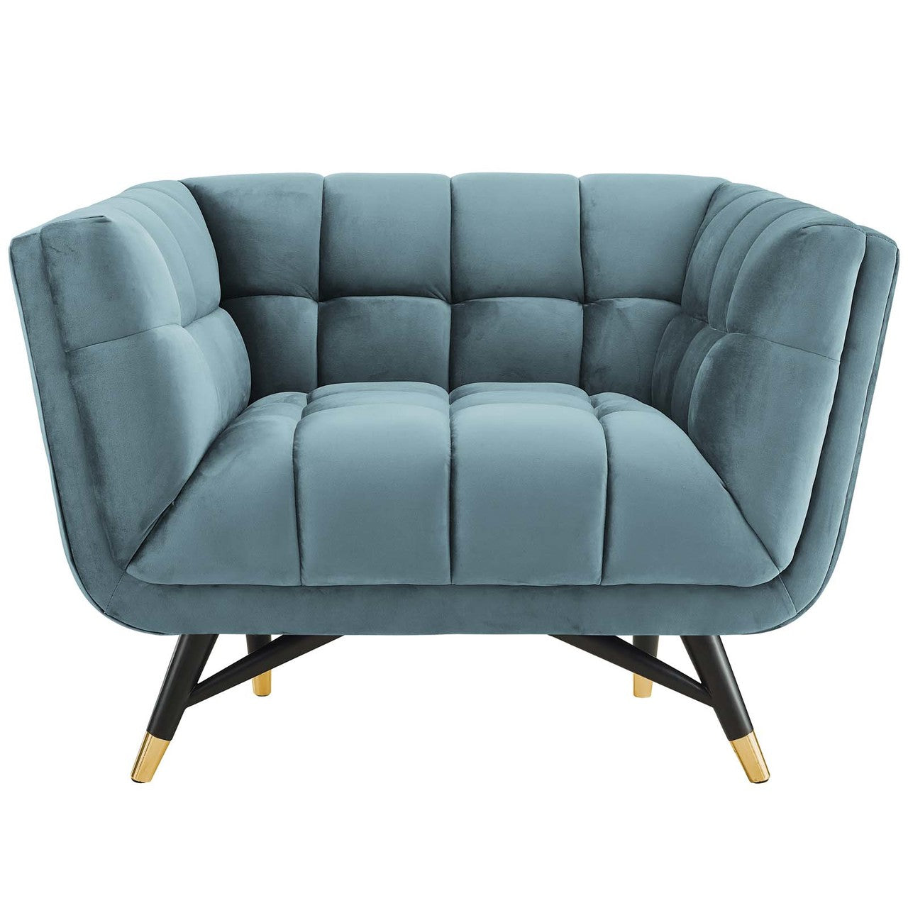 Adept Upholstered Velvet Armchair, Velvet Fabric, Blue 14109