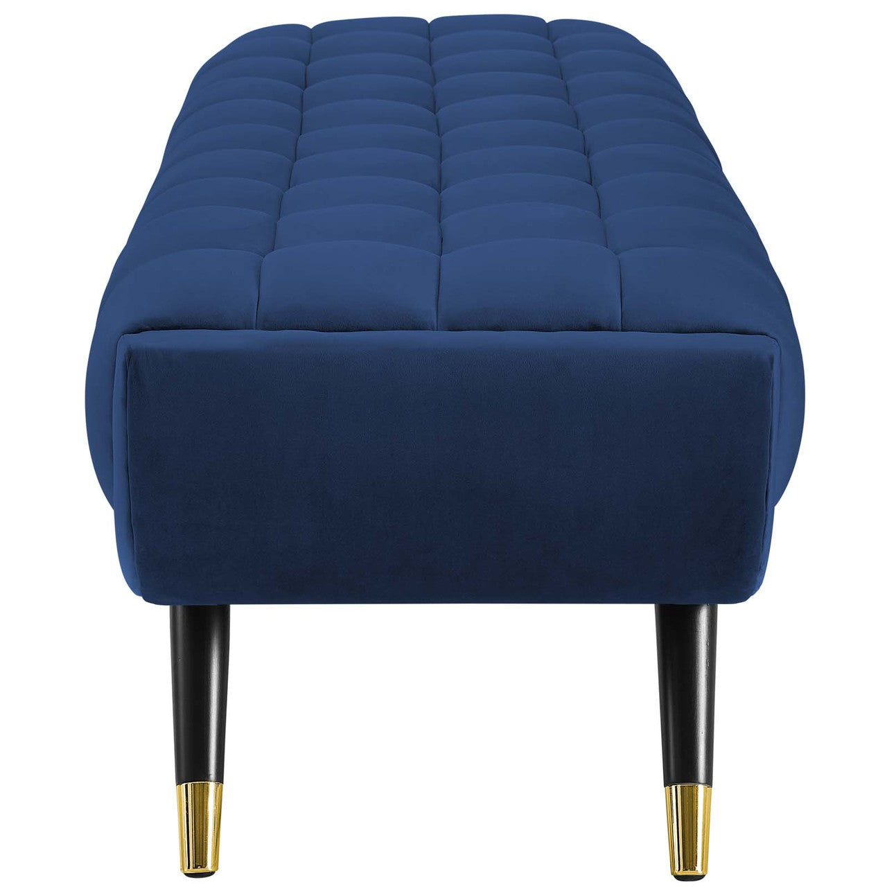 Adept Upholstered Velvet Bench, Velvet Fabric, Navy Blue 14112