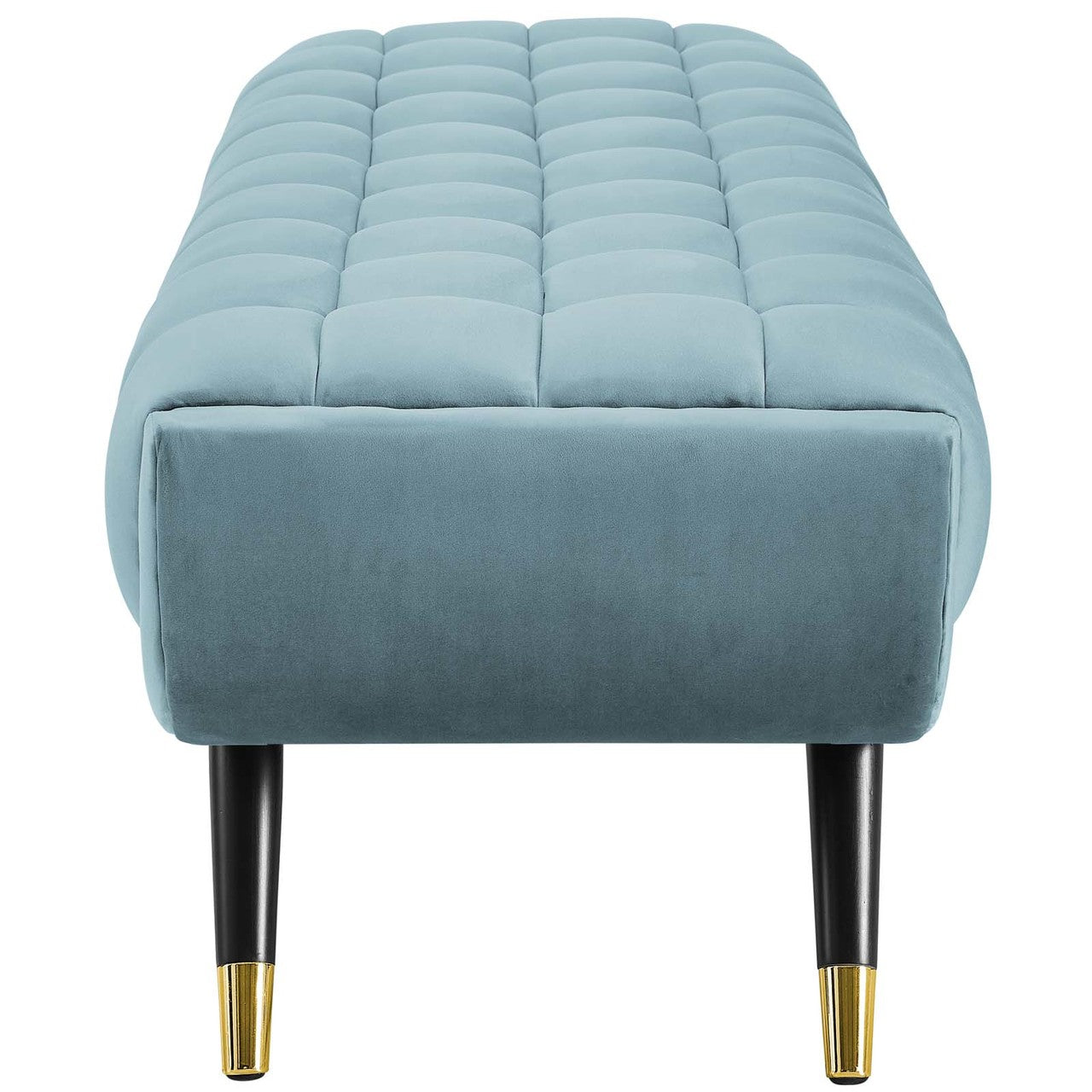 Adept Upholstered Velvet Bench, Velvet Fabric, Blue 14113