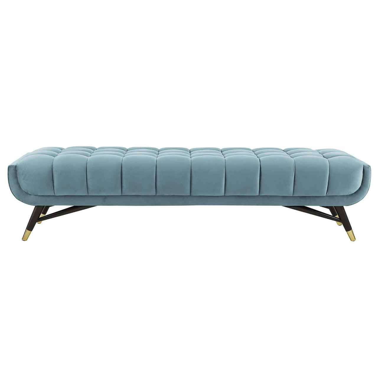 Adept Upholstered Velvet Bench, Velvet Fabric, Blue 14113