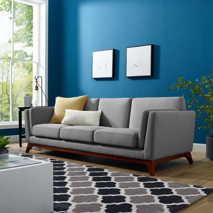 Chance Upholstered Fabric Sofa, Fabric, Light Grey Gray 14116