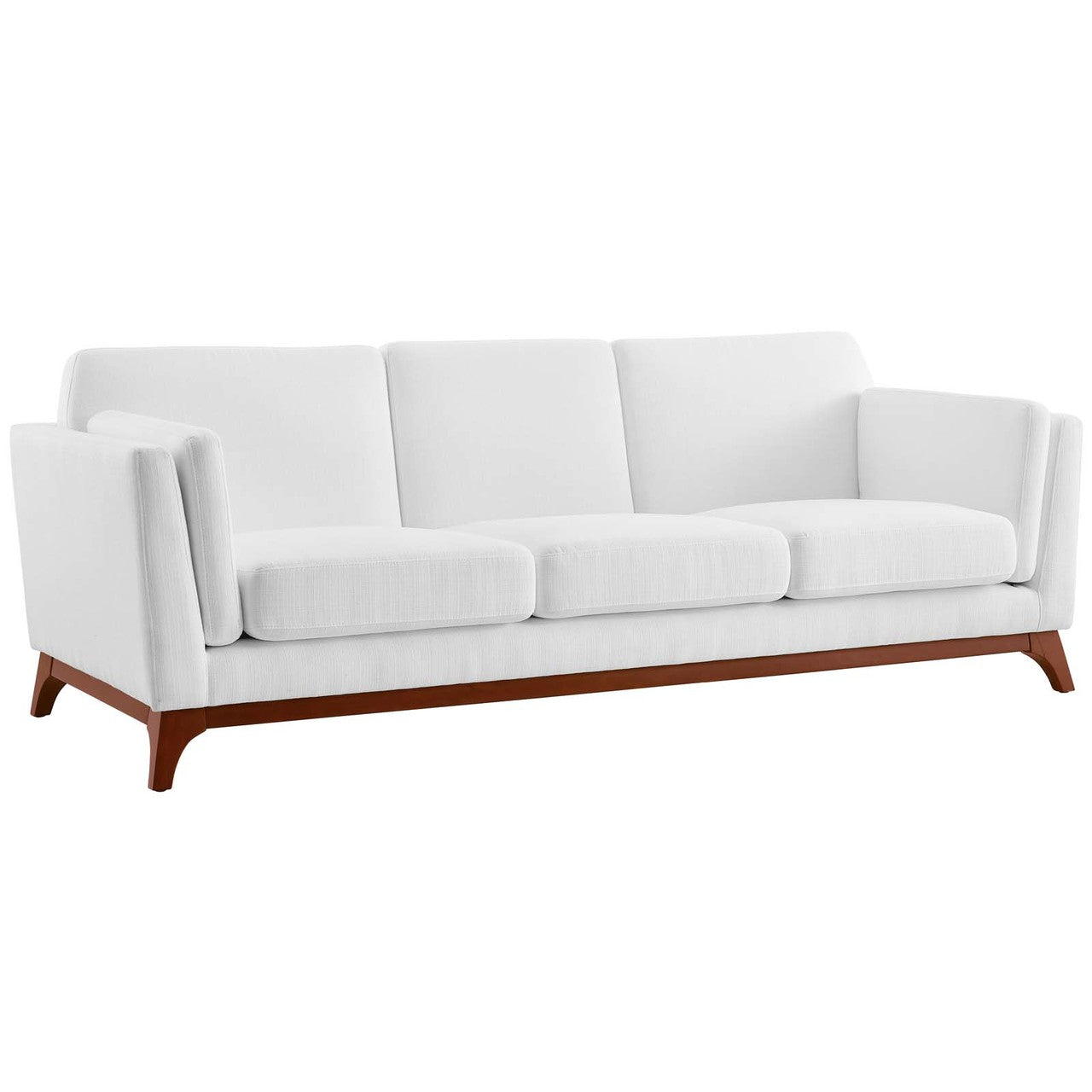 Chance Upholstered Fabric Sofa, Fabric, White 14118