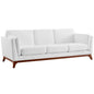 Chance Upholstered Fabric Sofa, Fabric, White 14118
