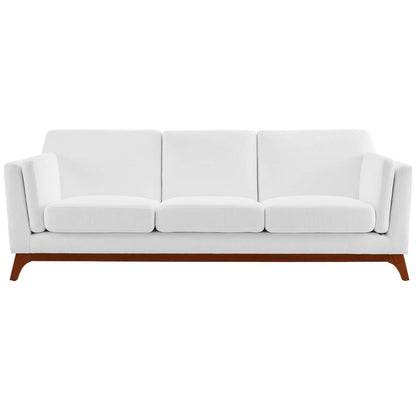 Chance Upholstered Fabric Sofa, Fabric, White 14118