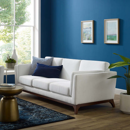 Chance Upholstered Fabric Sofa, Fabric, White 14118