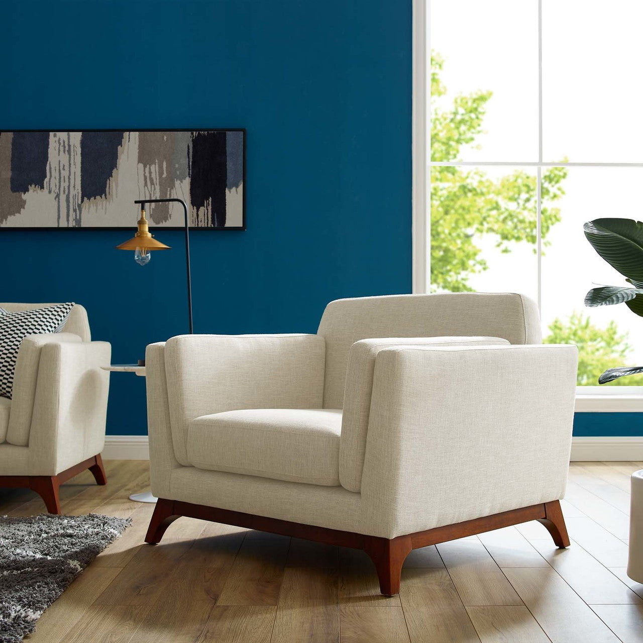Chance Upholstered Fabric Armchair, Fabric, Beige 14119