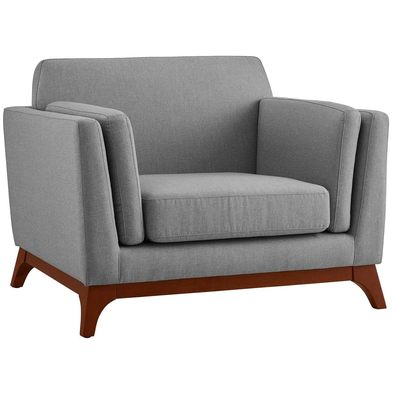 Chance Upholstered Fabric Armchair, Fabric, Light Grey Gray 14121