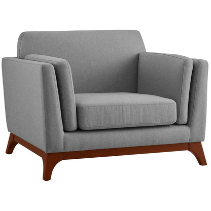 Chance Upholstered Fabric Armchair, Fabric, Light Grey Gray 14121