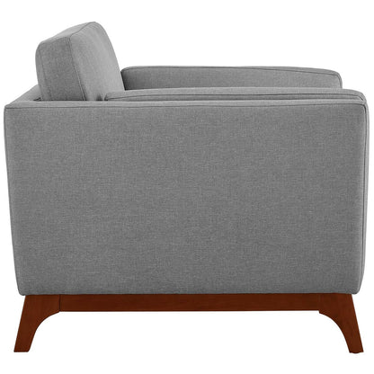 Chance Upholstered Fabric Armchair, Fabric, Light Grey Gray 14121