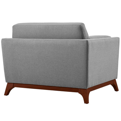 Chance Upholstered Fabric Armchair, Fabric, Light Grey Gray 14121