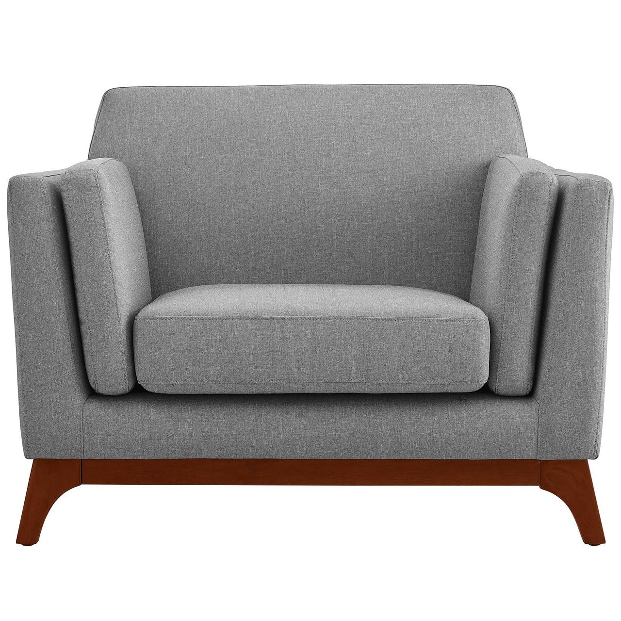 Chance Upholstered Fabric Armchair, Fabric, Light Grey Gray 14121