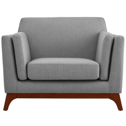 Chance Upholstered Fabric Armchair, Fabric, Light Grey Gray 14121