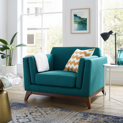 Chance Upholstered Fabric Armchair, Fabric, Aqua Blue 14122