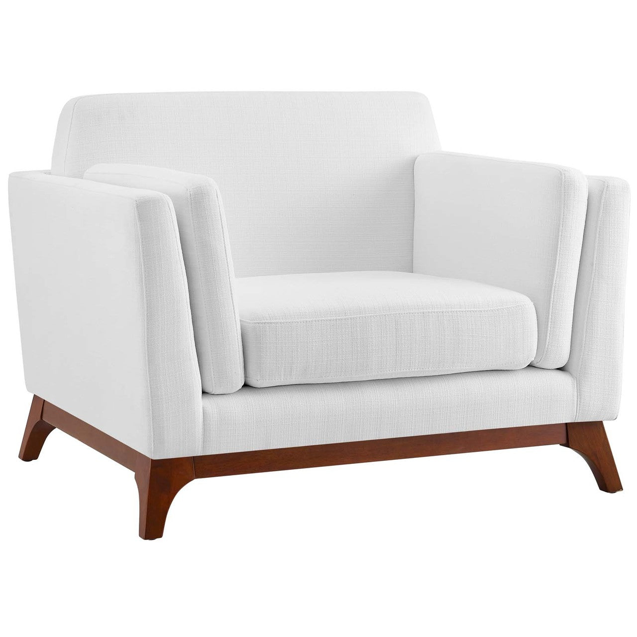 Chance Upholstered Fabric Armchair, Fabric, White 14123