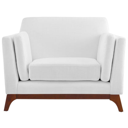 Chance Upholstered Fabric Armchair, Fabric, White 14123