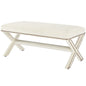 Rivet Upholstered Velvet Bench, Velvet Fabric Copper Nail Rivet, Ivory White 15194