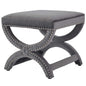 Expound Upholstered Nailhead Trim Velvet Ottoman, Velvet Fabric Copper Nail Rivet, Grey Gray 15197