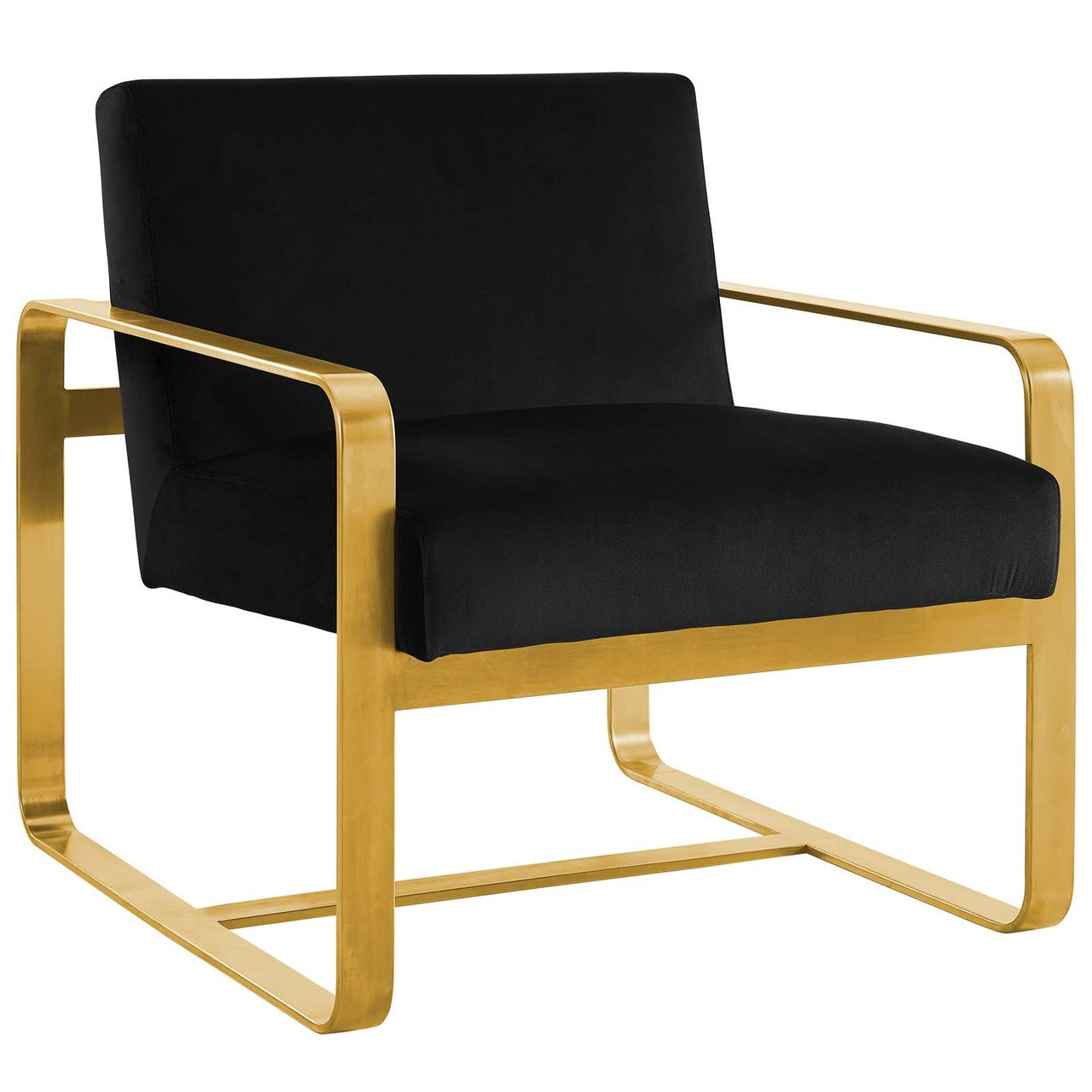 Astute Upholstered Velvet Armchair, Velvet Fabric, Black 15037