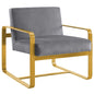 Astute Upholstered Velvet Armchair, Velvet Fabric, Grey Gray 15038