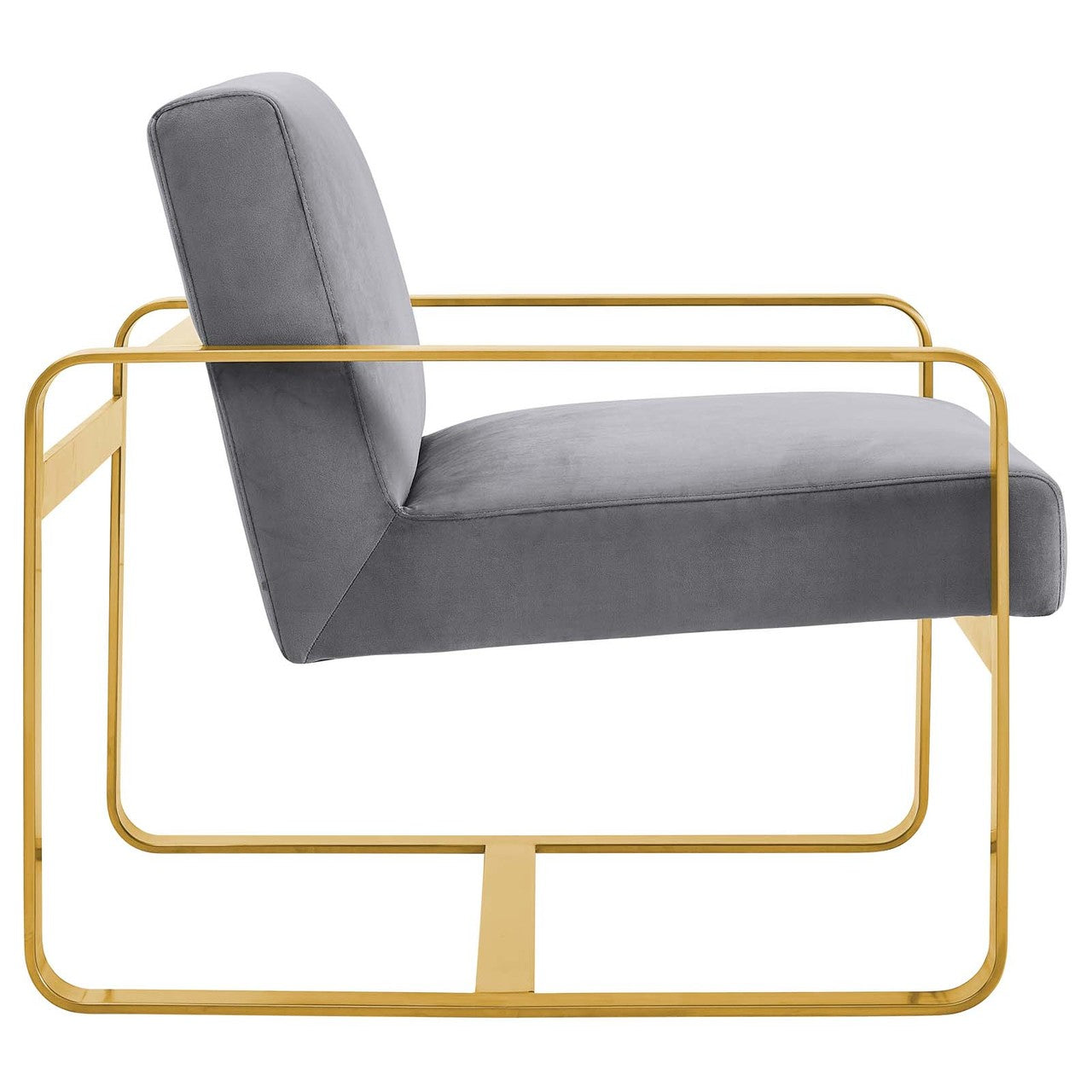 Astute Upholstered Velvet Armchair, Velvet Fabric, Grey Gray 15038