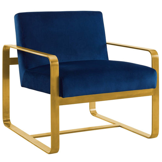 Astute Upholstered Velvet Armchair, Velvet Fabric, Navy Blue 15040
