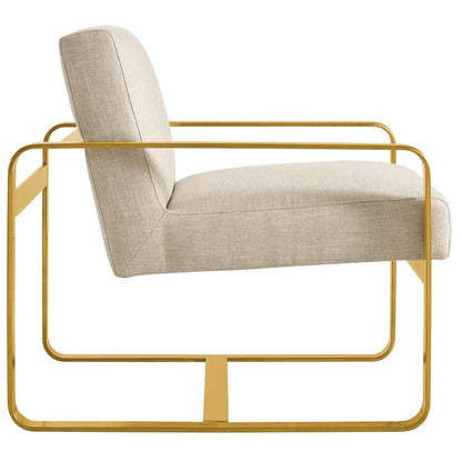Astute Upholstered Velvet Armchair, Velvet Fabric, Beige 14136