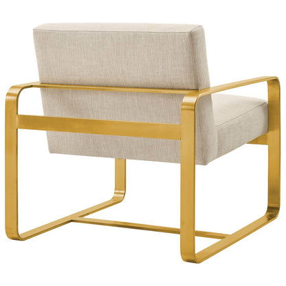 Astute Upholstered Velvet Armchair, Velvet Fabric, Beige 14136