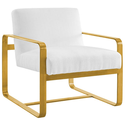 Astute Upholstered Velvet Armchair, Velvet Fabric, White 14137