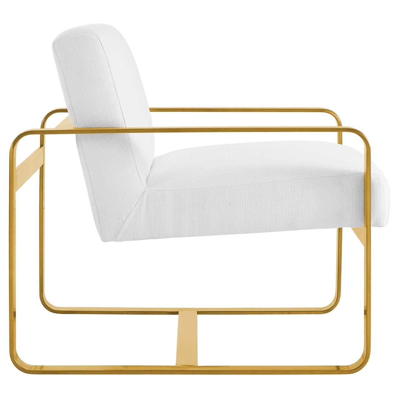 Astute Upholstered Velvet Armchair, Velvet Fabric, White 14137