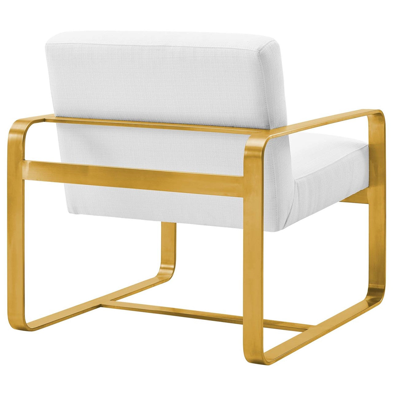 Astute Upholstered Velvet Armchair, Velvet Fabric, White 14137