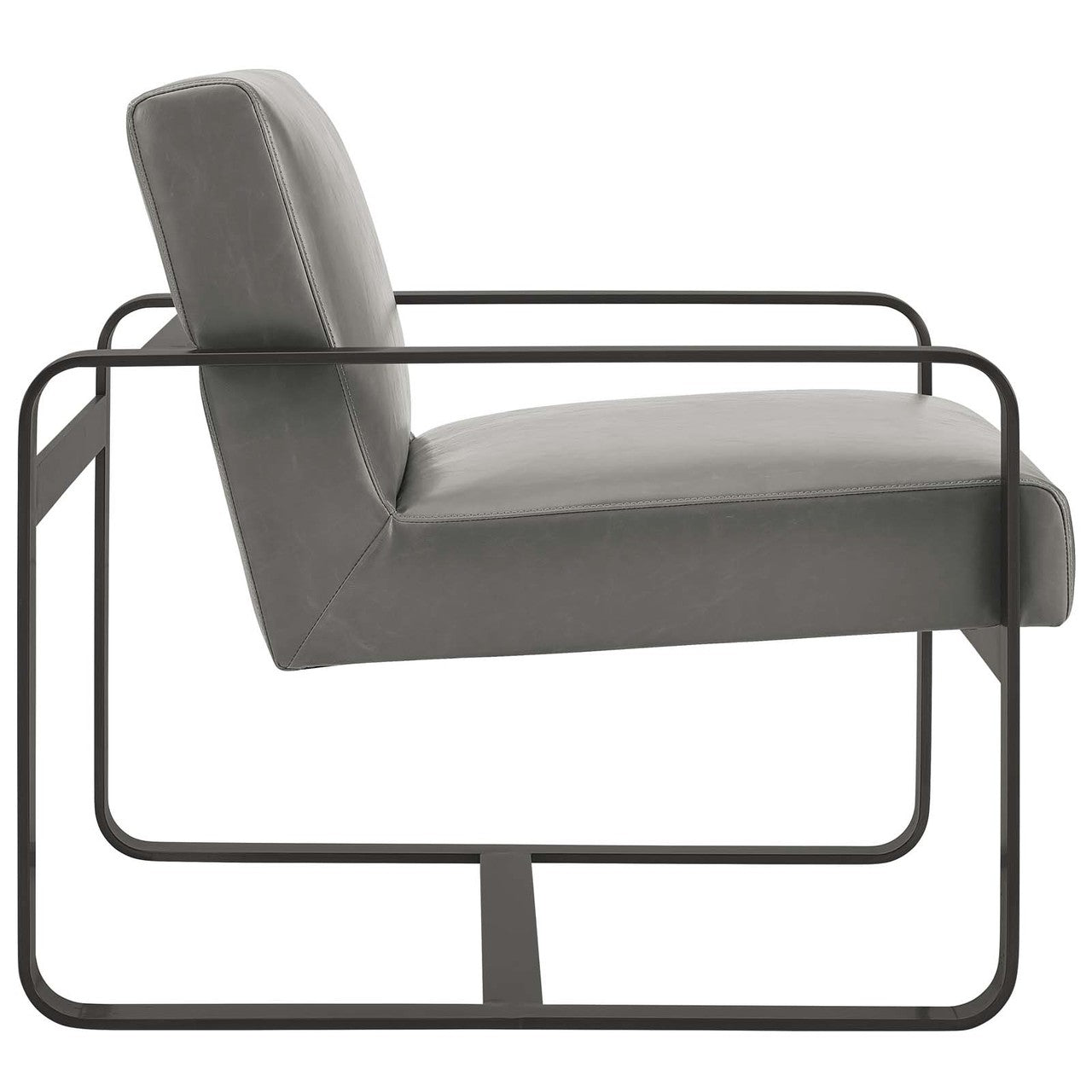 Astute Faux Leather Armchair, Faux Vinyl Leather, Grey Gray 14138