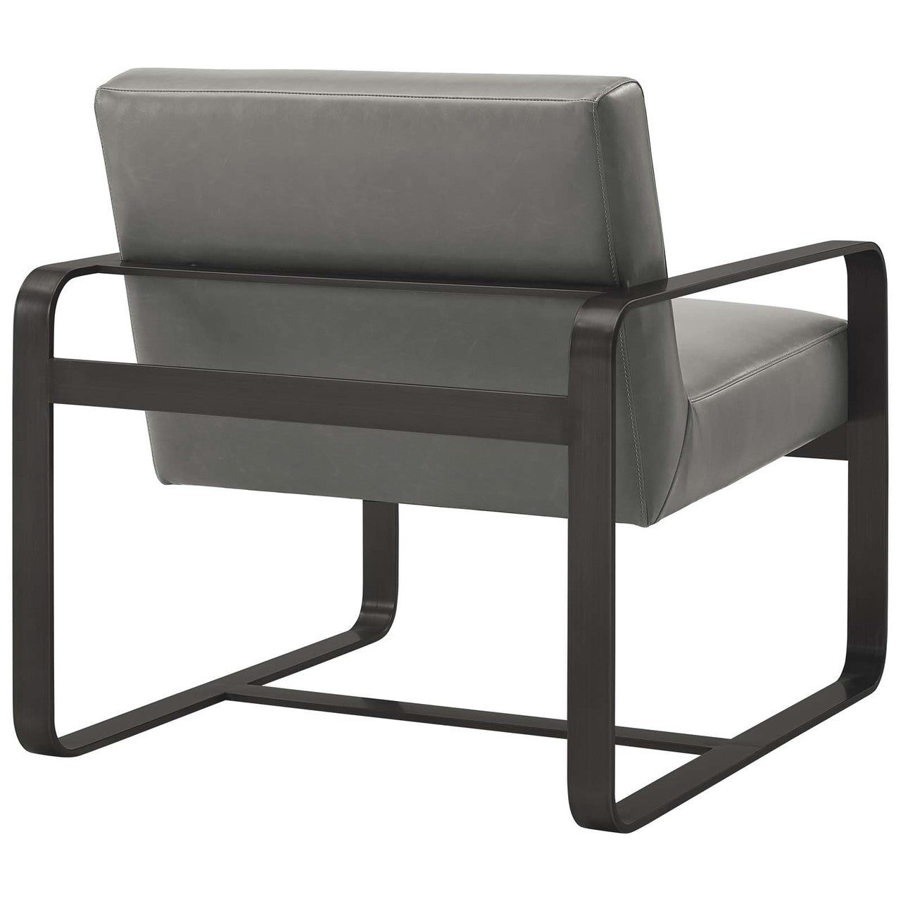 Astute Faux Leather Armchair, Faux Vinyl Leather, Grey Gray 14138