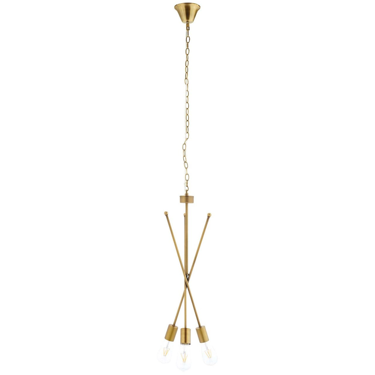 Strive Brass Pendant Chandelier, Brass Metal Steel, Gold 14148