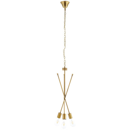 Strive Brass Pendant Chandelier, Brass Metal Steel, Gold 14148