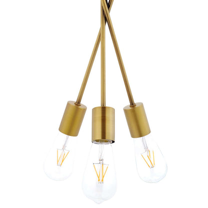 Strive Brass Pendant Chandelier, Brass Metal Steel, Gold 14148